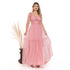 VESTIDO DECOTE TRIANGULO TULE BRILHANTE